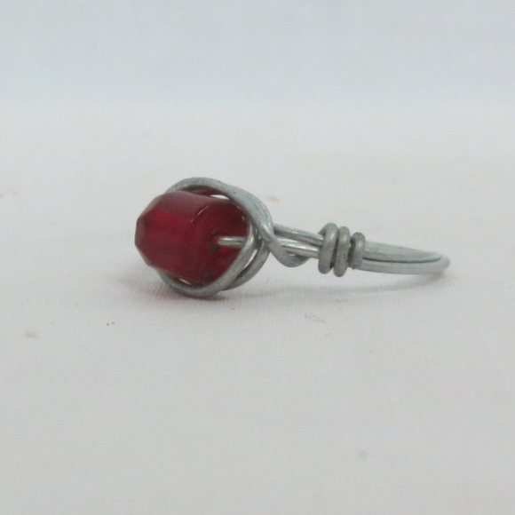 New Stainless Wrap Garnet Color Hand Crafted Ring - Picture 2 of 9